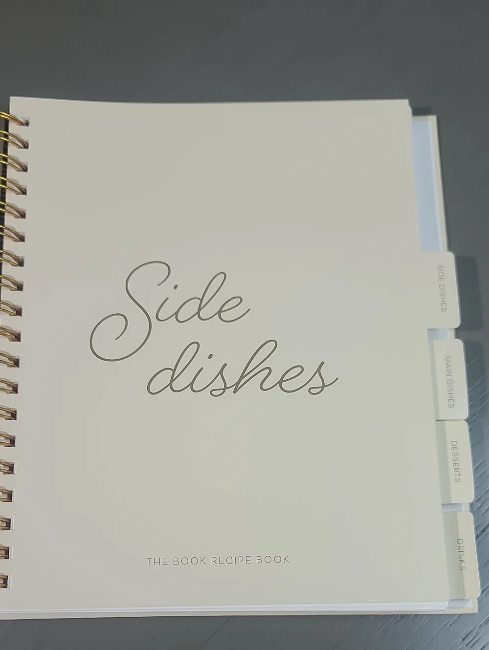 Recipe Book Journal with Gold Spiral -